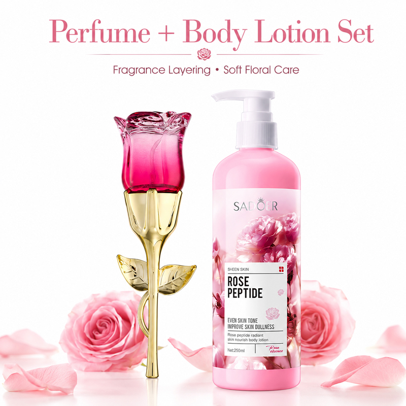 Rose Perfume & Body Lotion Set - Perfume Fragrance Moisturizer review and price
