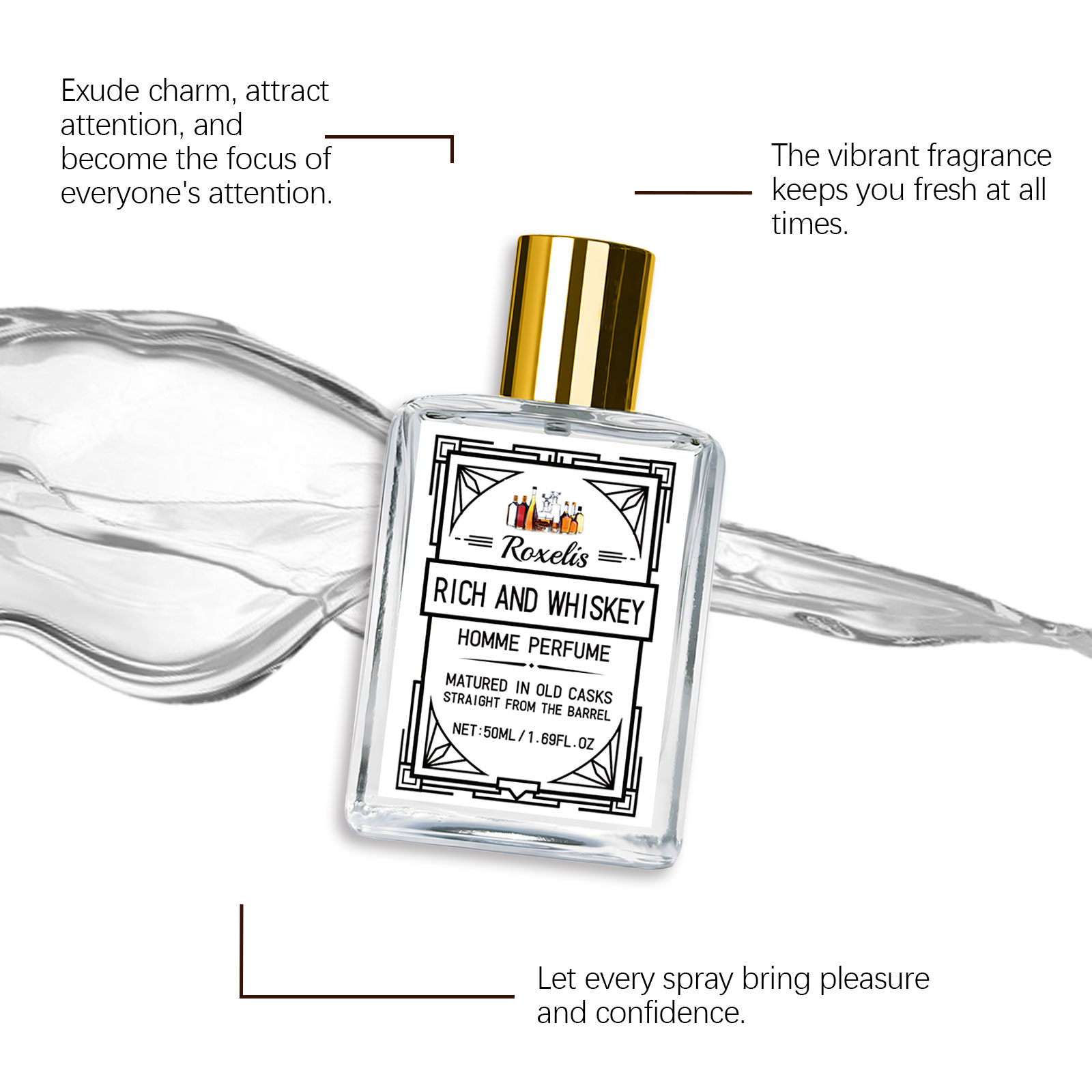Roxelis 50ml Charm Whisky Men' - Pure Perfume Fragrance review and price